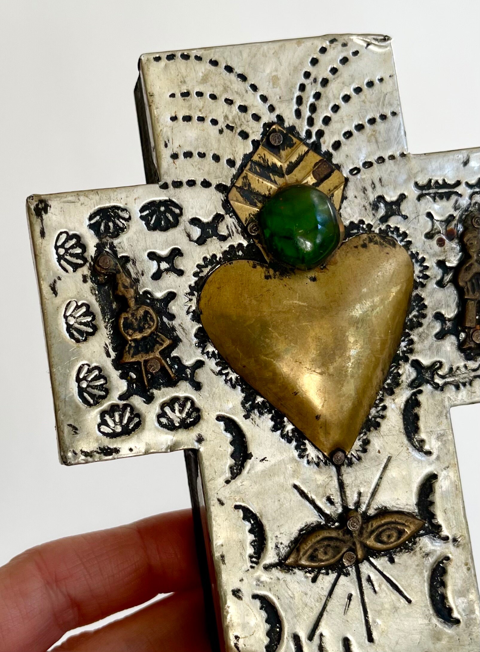 Mexican Wooden Cross From Oaxaca, Vintage.