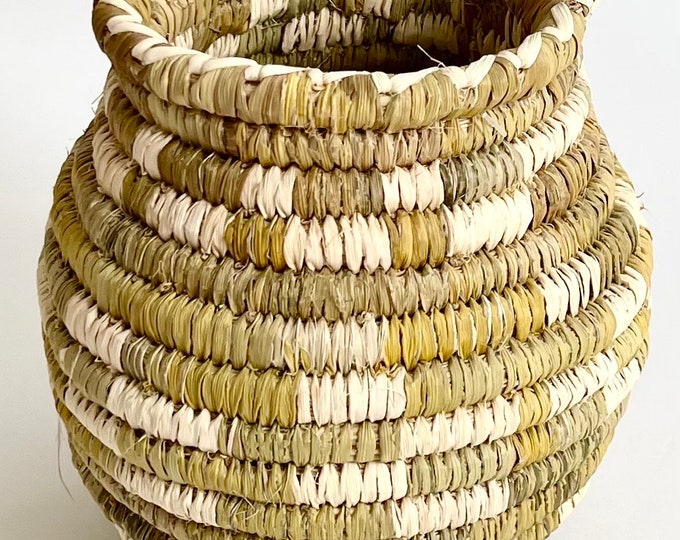 Tohono O'Odham Basket Bowl Pot Signed by Weaver Rita Johnson Arizona Handmade Native American Papago Baskets Original Tag