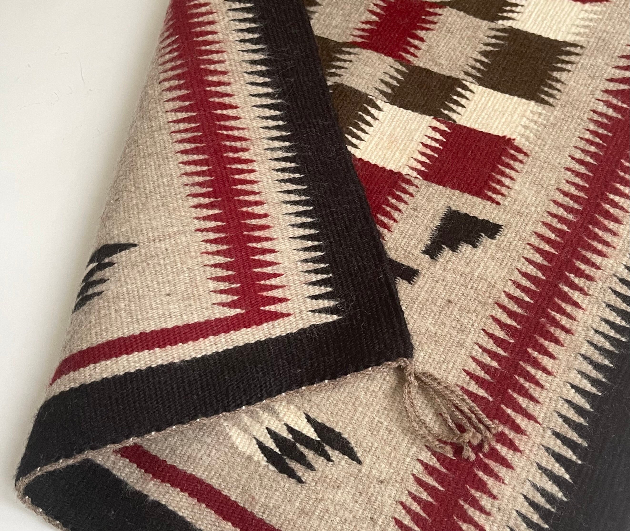 Vintage Navajo Weaving Runner Mat Wall Hanging Native American Fiber