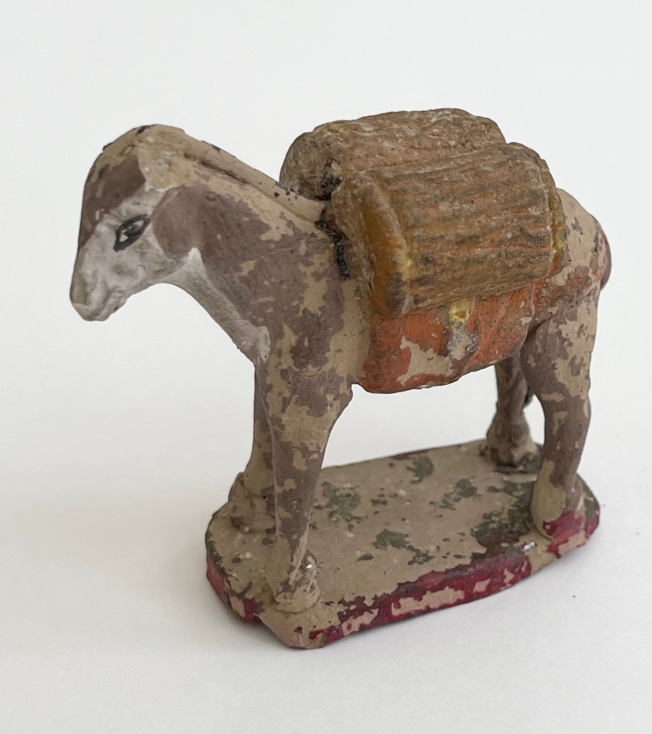 Rustic Mexican Clay Animal Donkey Horse Pack Mule Figurine Made in