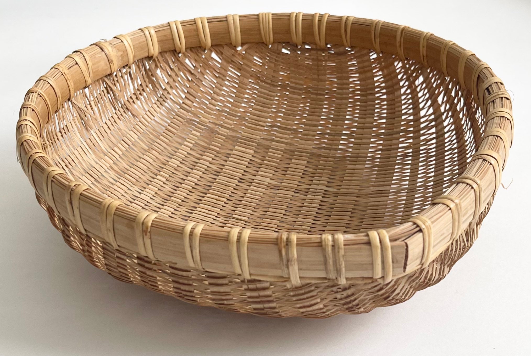 Leaf Shaped Bread Basket Gathering Basket Wicker Basket Vintage