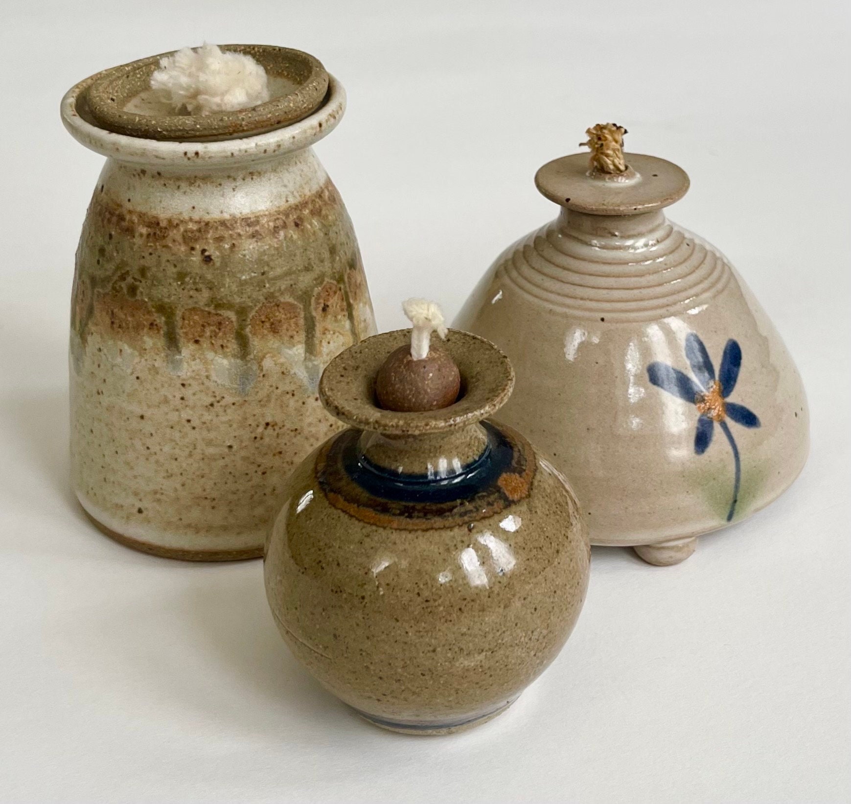 Handmade pottery oil lamps deals