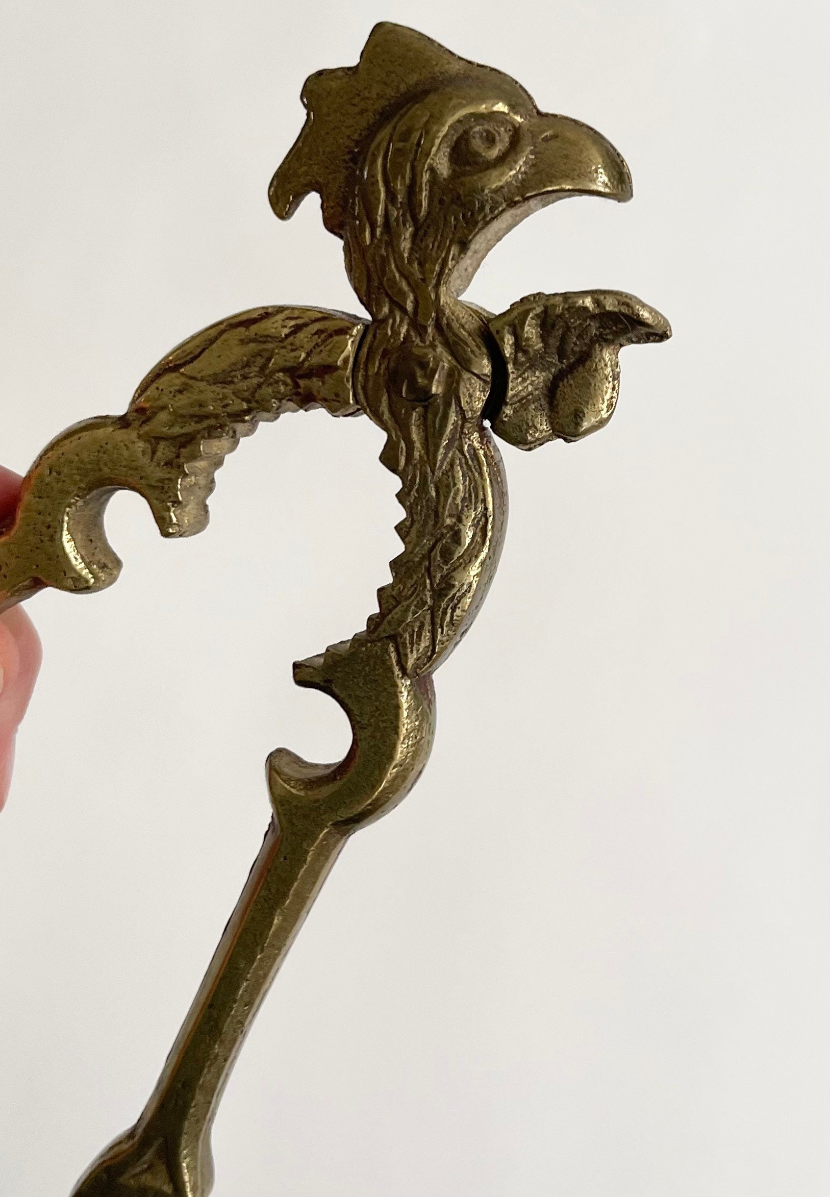 Solid Brass Chicken Nutcracker Vintage Hen Rooster Bird Nut Cracker