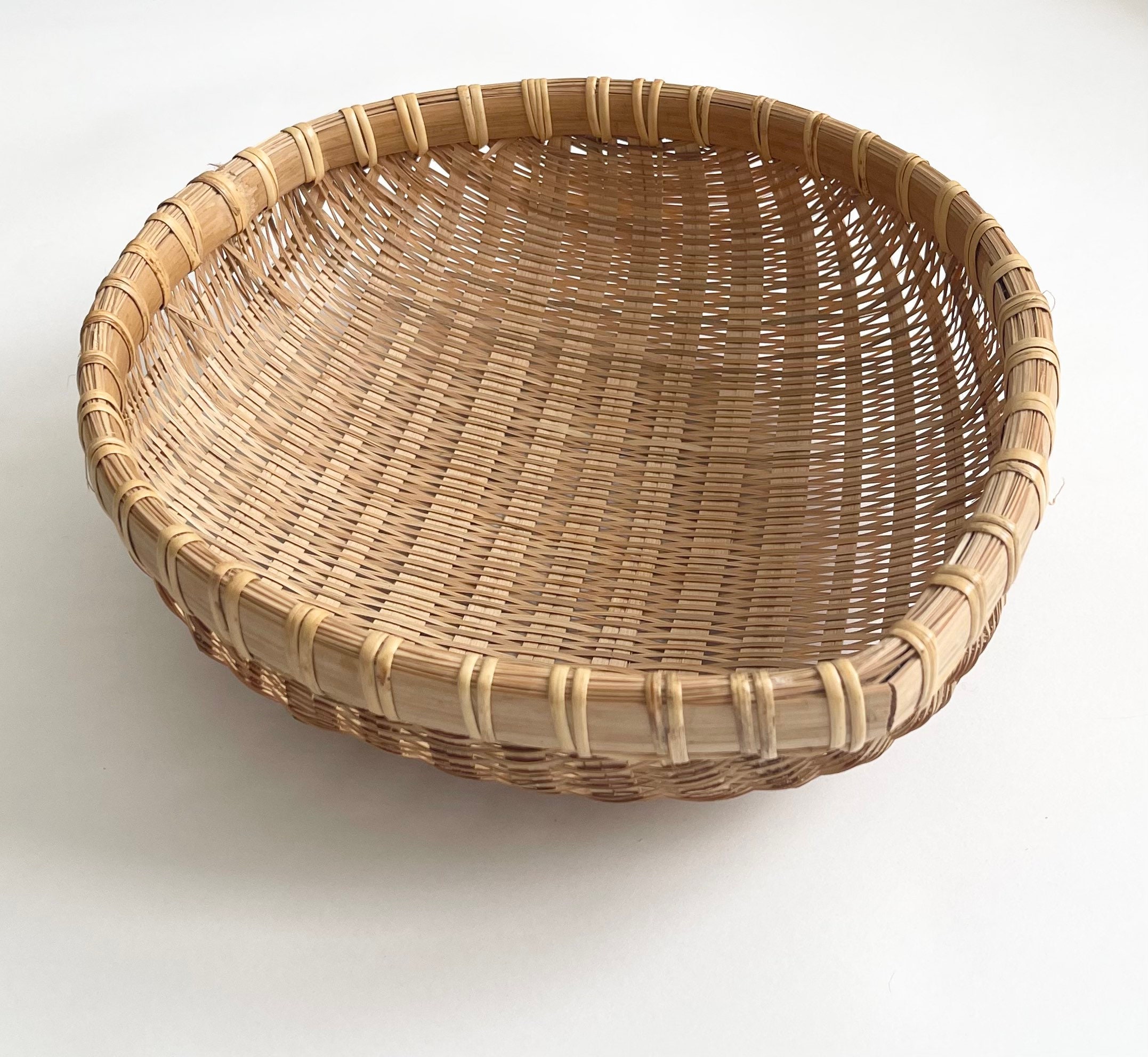 Leaf Shaped Bread Basket Gathering Basket Wicker Basket Vintage