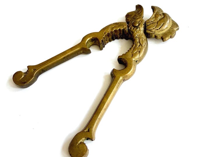 Solid Brass Chicken Nutcracker Mid Century Vintage