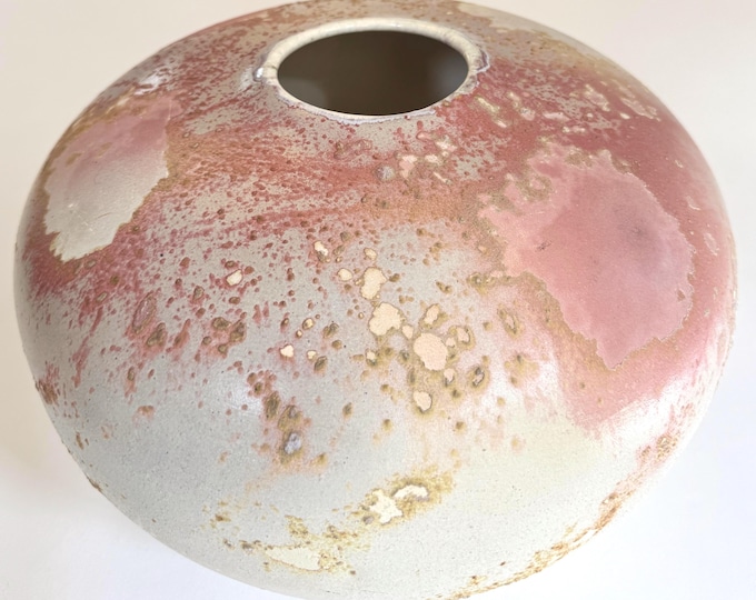 Anthony Tony Evans Pottery Pot Large Vintage Signed Mid Century Textured Raku Studio Pottery Decorative Art Object