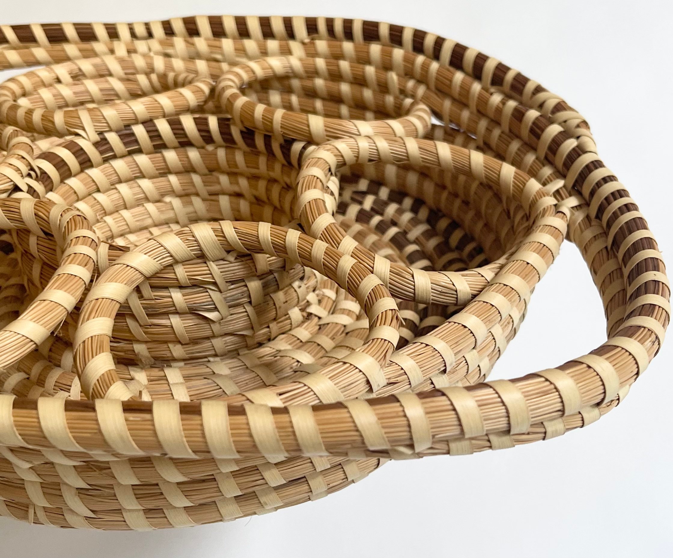 Charleston Sweetgrass Basket Drink Glass Holder Serving Tray Handmade