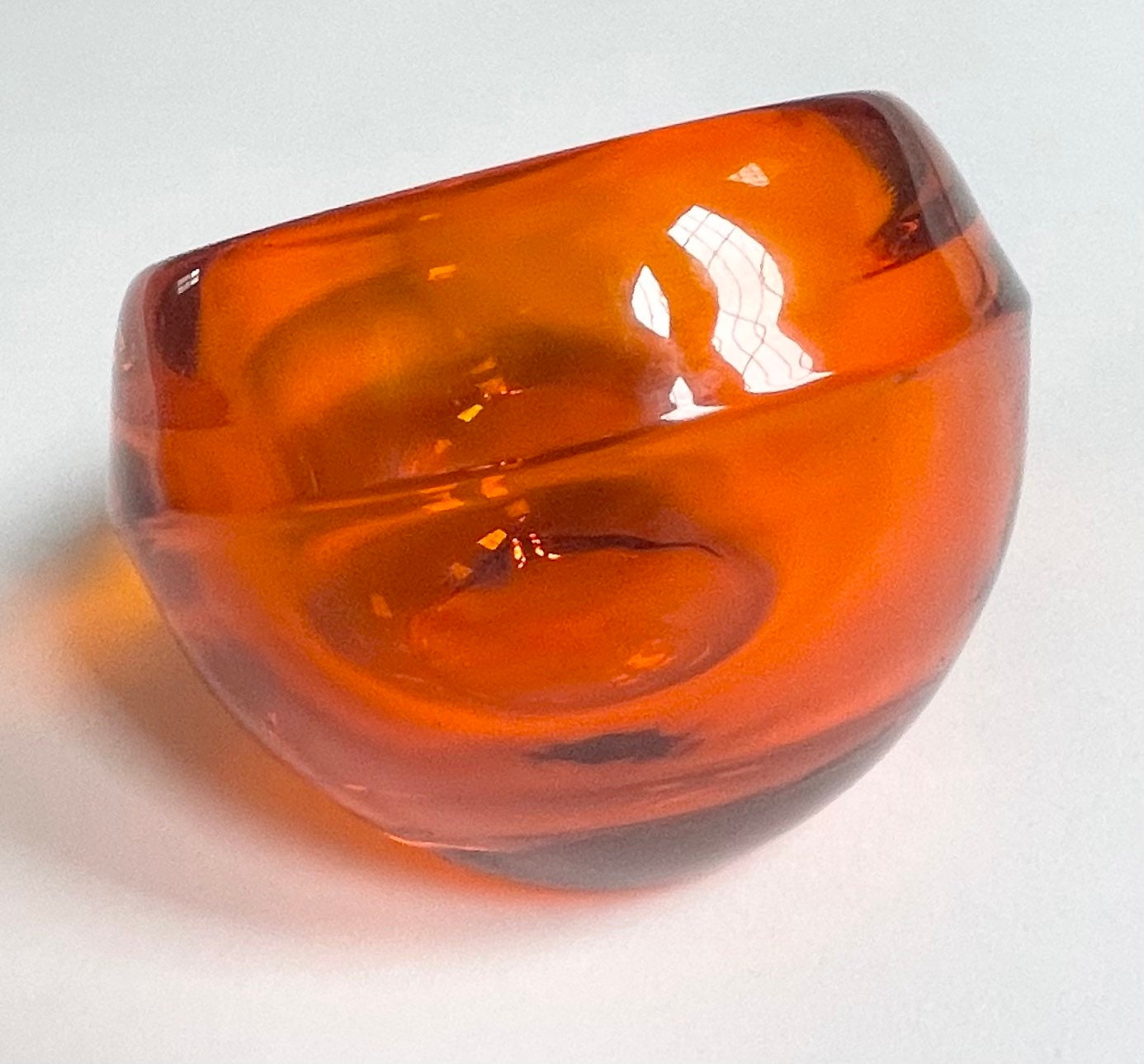 Viking Orange Orbital Glass Ashtray Minimalist Sleek Vintage Mid ...