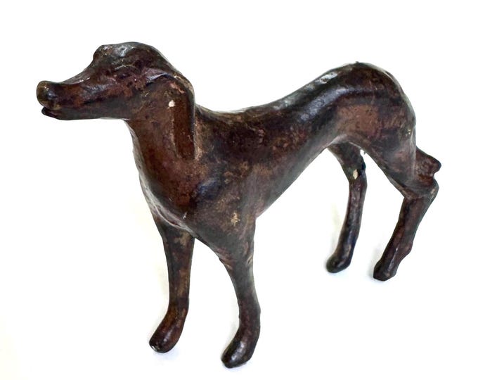 Vintage Cast Metal Dog Statue Figure