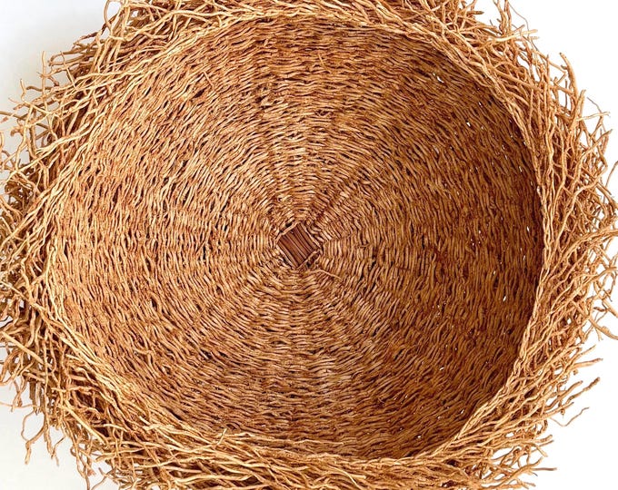 Vintage Vetiver Birds Nest Basket Round 13" Circle