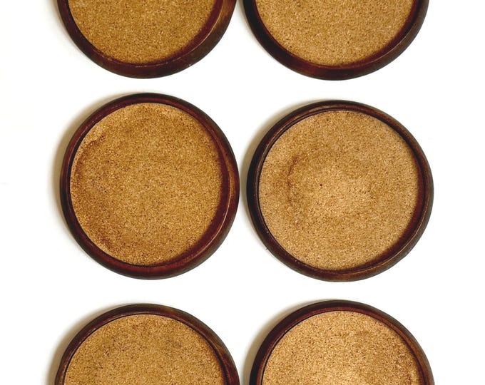Vintage Wood Coaster Set: Mid Century Modern Drink Coasters, Japan