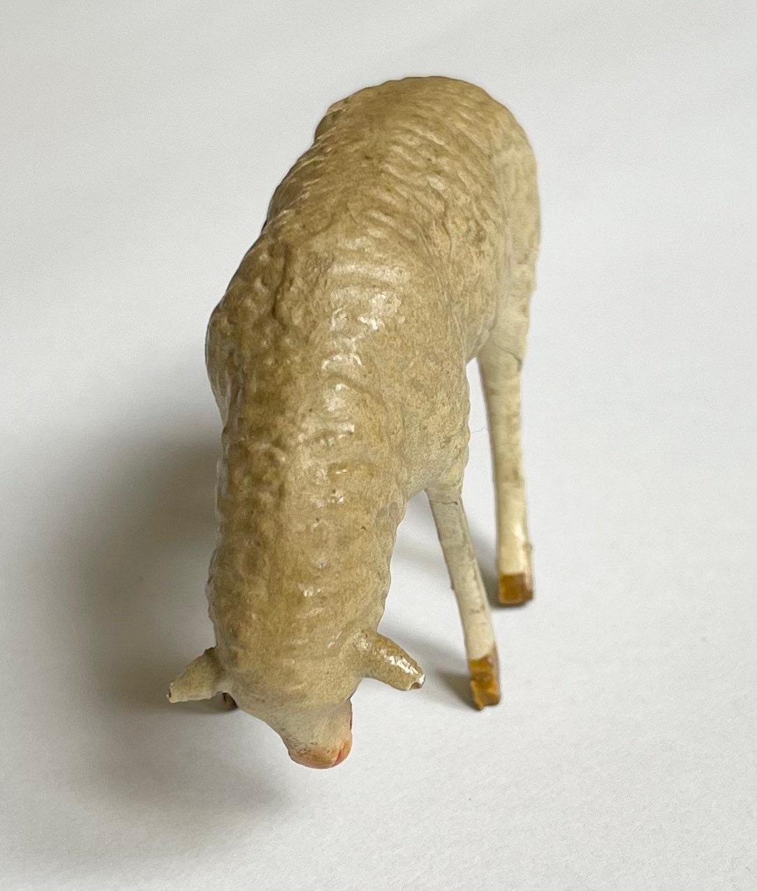 Old German Nativity Sheep Lamb Figurine Antique Vintage Nativity Animal Figure Hand Painted