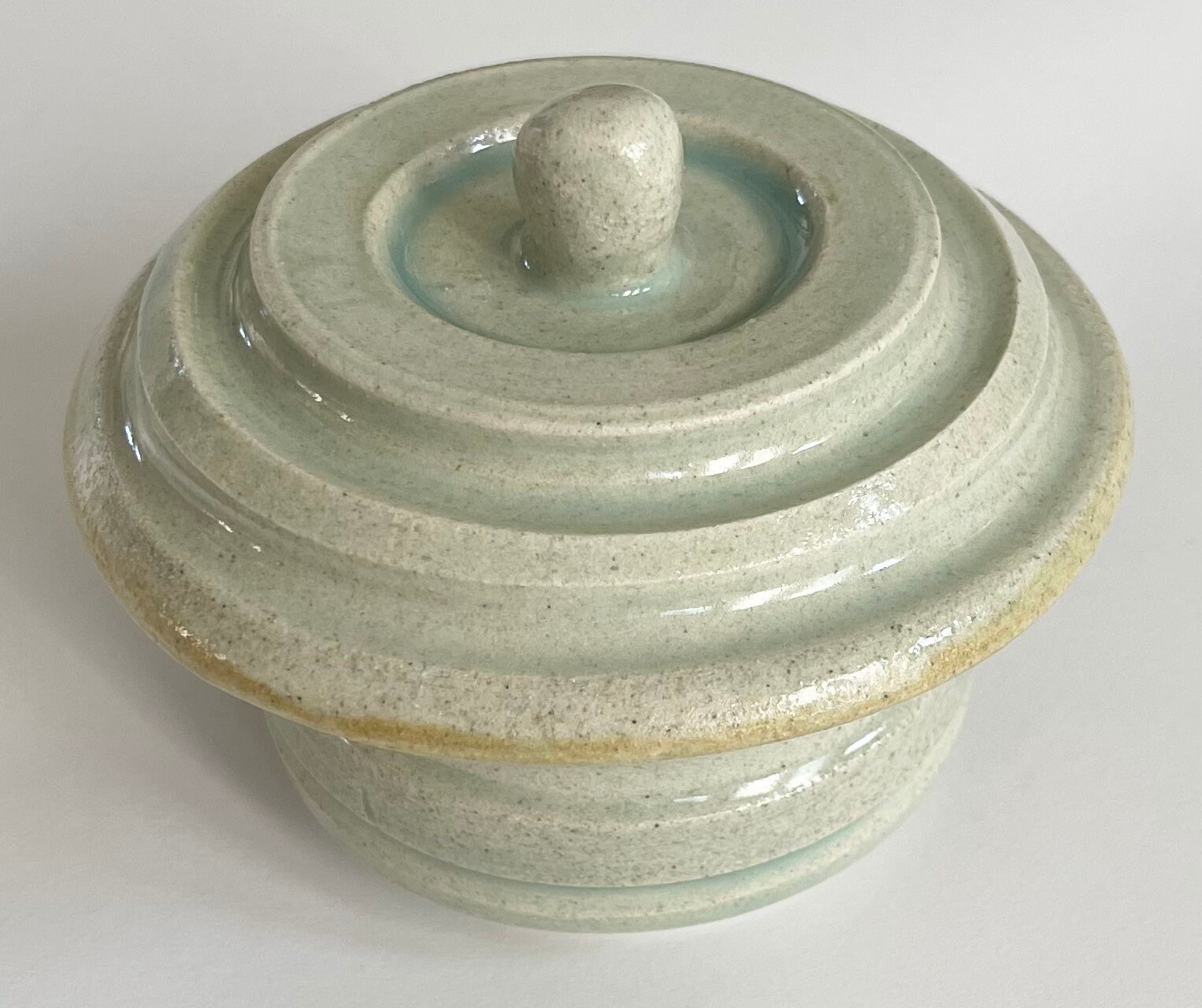 Pottery butter keeper french style butter dish vintage handmade studio
