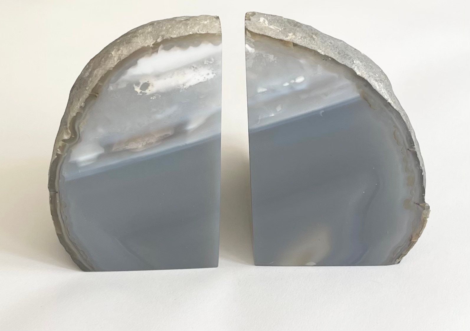 Agate Crystal Book End Bookend Pair of Bookends Vintage Rocks Geode