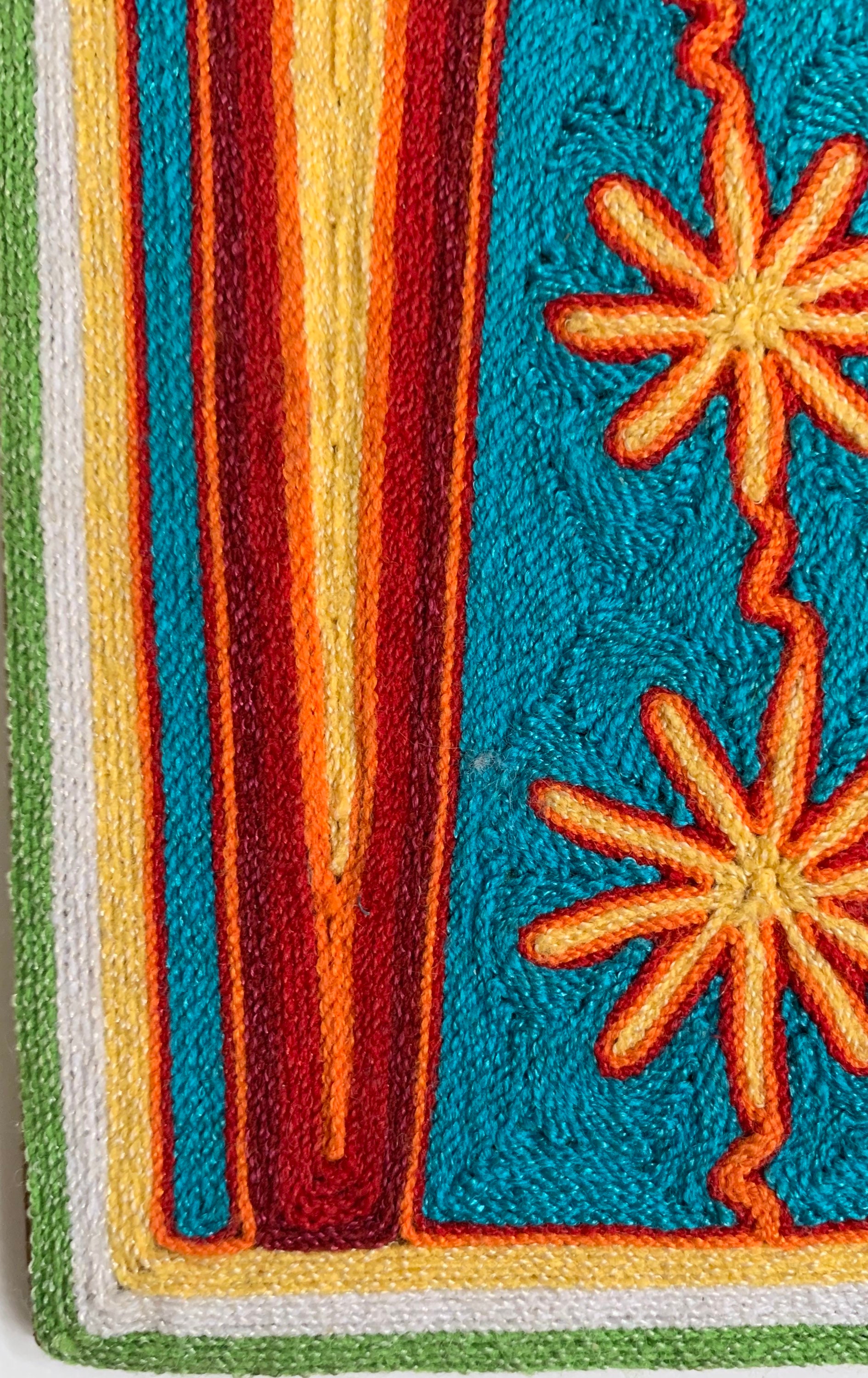 Mexican Huichol Yarn Art Painting Nierika Wall Hanging Colorful Vintage ...