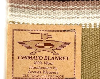 Vintage Chimayo Wool Weaving Mat Handwoven Southwest New Mexico Textile