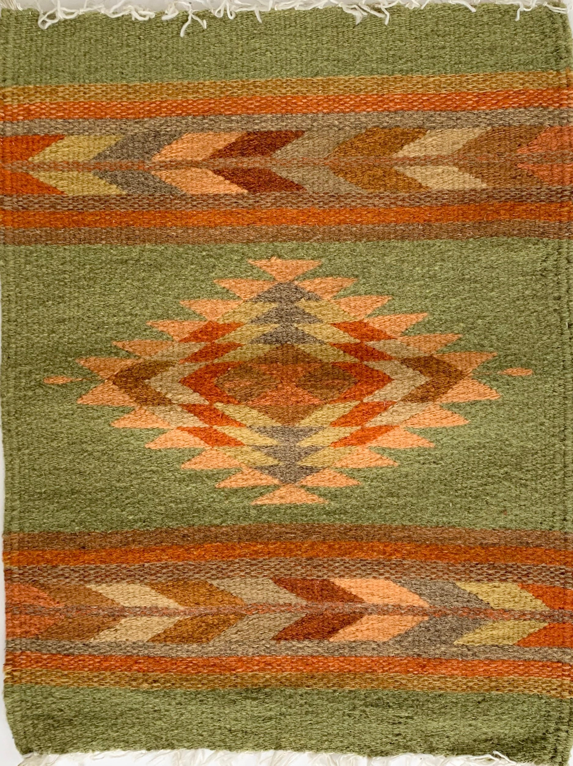 Southwest Wool Table Mat Runner Dresser Scarf Vintage Handwoven Table