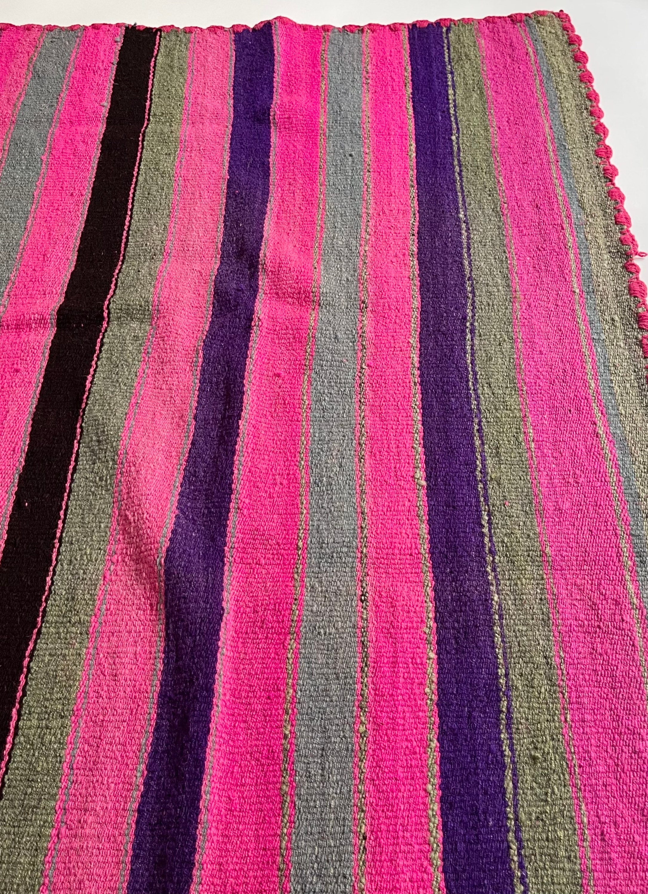 Estate Southwest Wool Blanket Handwoven Vintage Mexican Native American