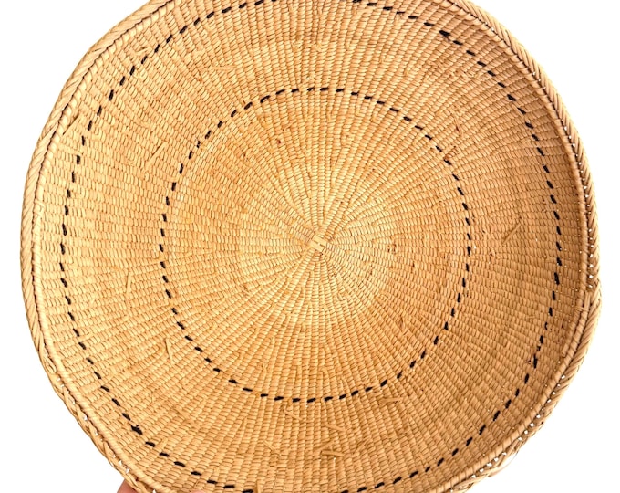 Vintage Yanomami Basket Bowl: Handwoven Amazonian Gathering Basket, 17"