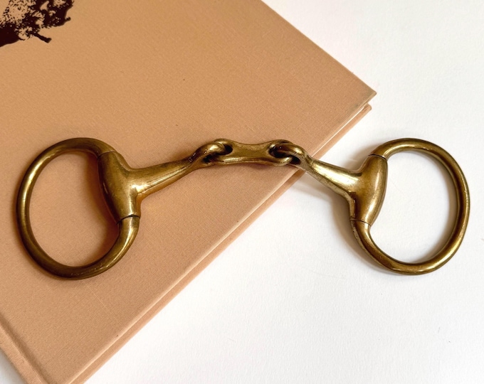 Vintage Brass Horse Bit Heavy Single Connector Style Cabin Ranch Equestrian Horse Riding Home Decor Accent