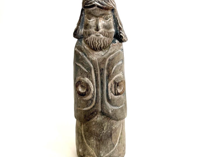 Vintage Santo Bulto Figure Southwest Style Hand Carved Religious Folk Art
