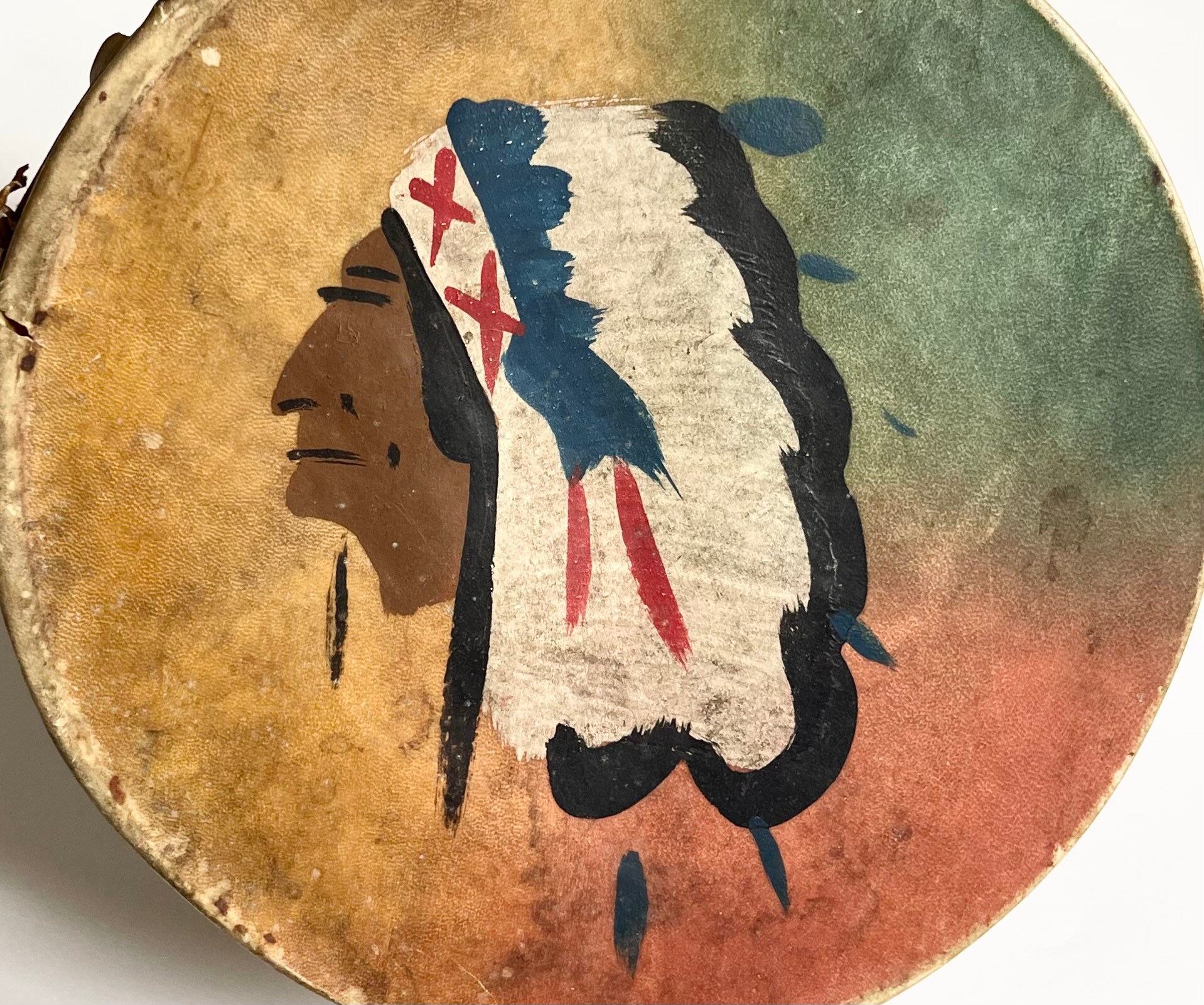 Native Trading Post Antique Trading Post Drum Vintage Fred Harvey Era Hand Painted Native ...