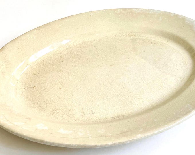 Antique English Ironstone Platter: W.H. & Co. Oval Bisque Serving Plate