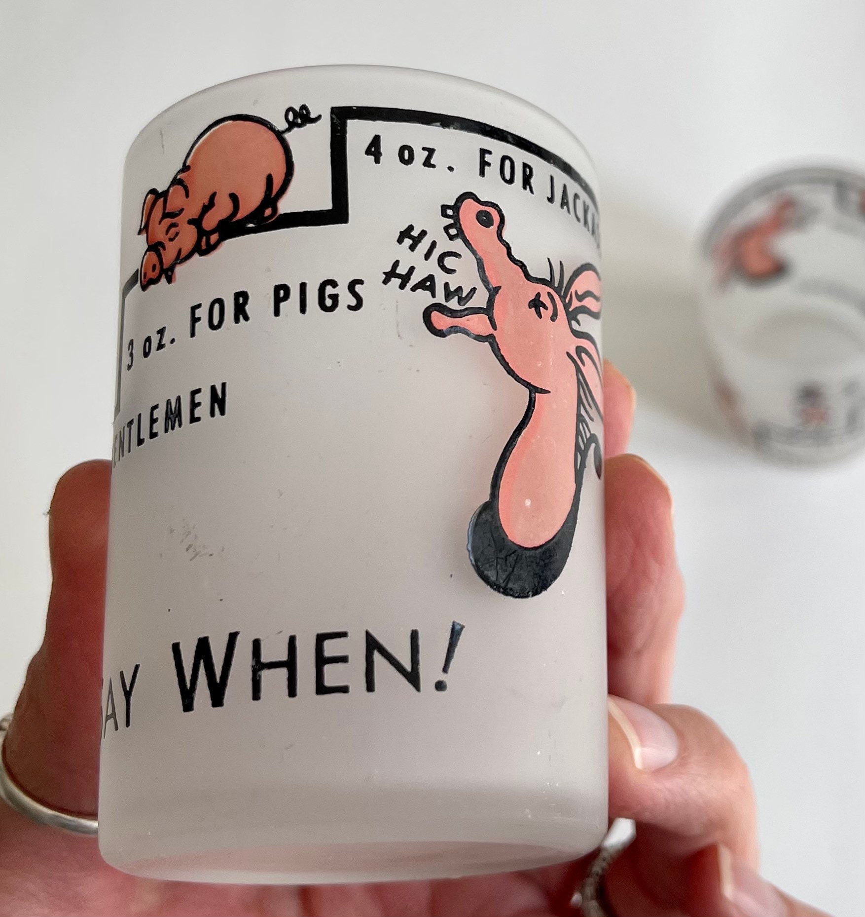 Mid Century Bar Glass Shot Glass Bar Measuring Glass Vintage Retro