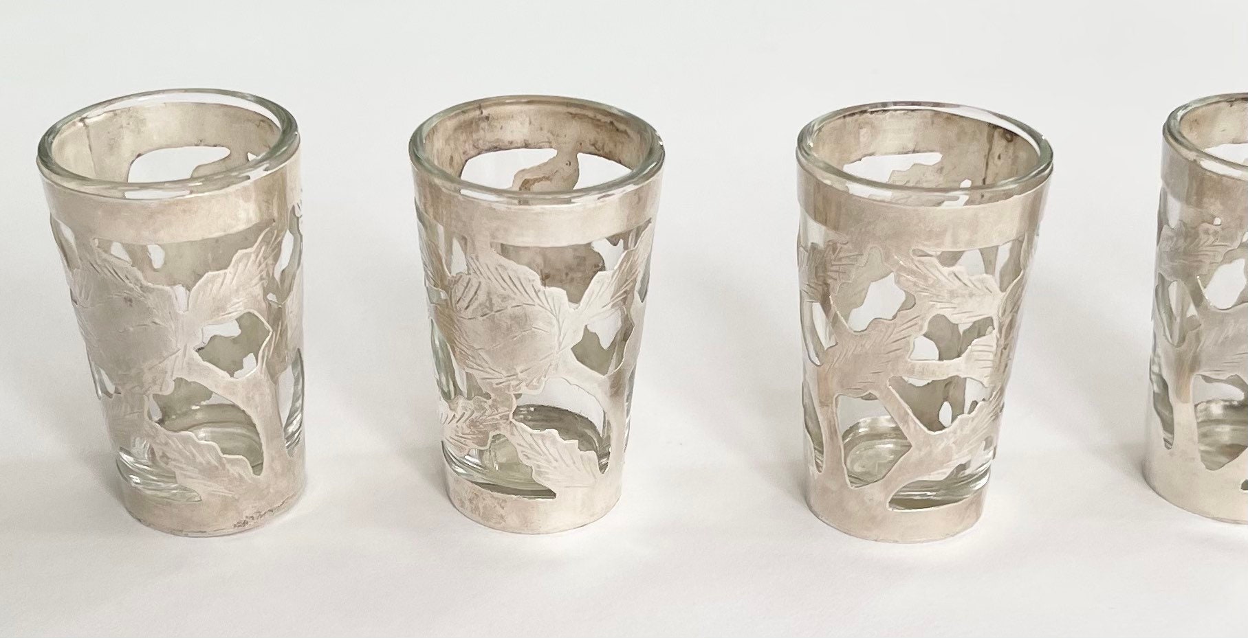 Sterling Silver Cordial Glasses Shot Glasses Set of 6 Vintage 40s 50s