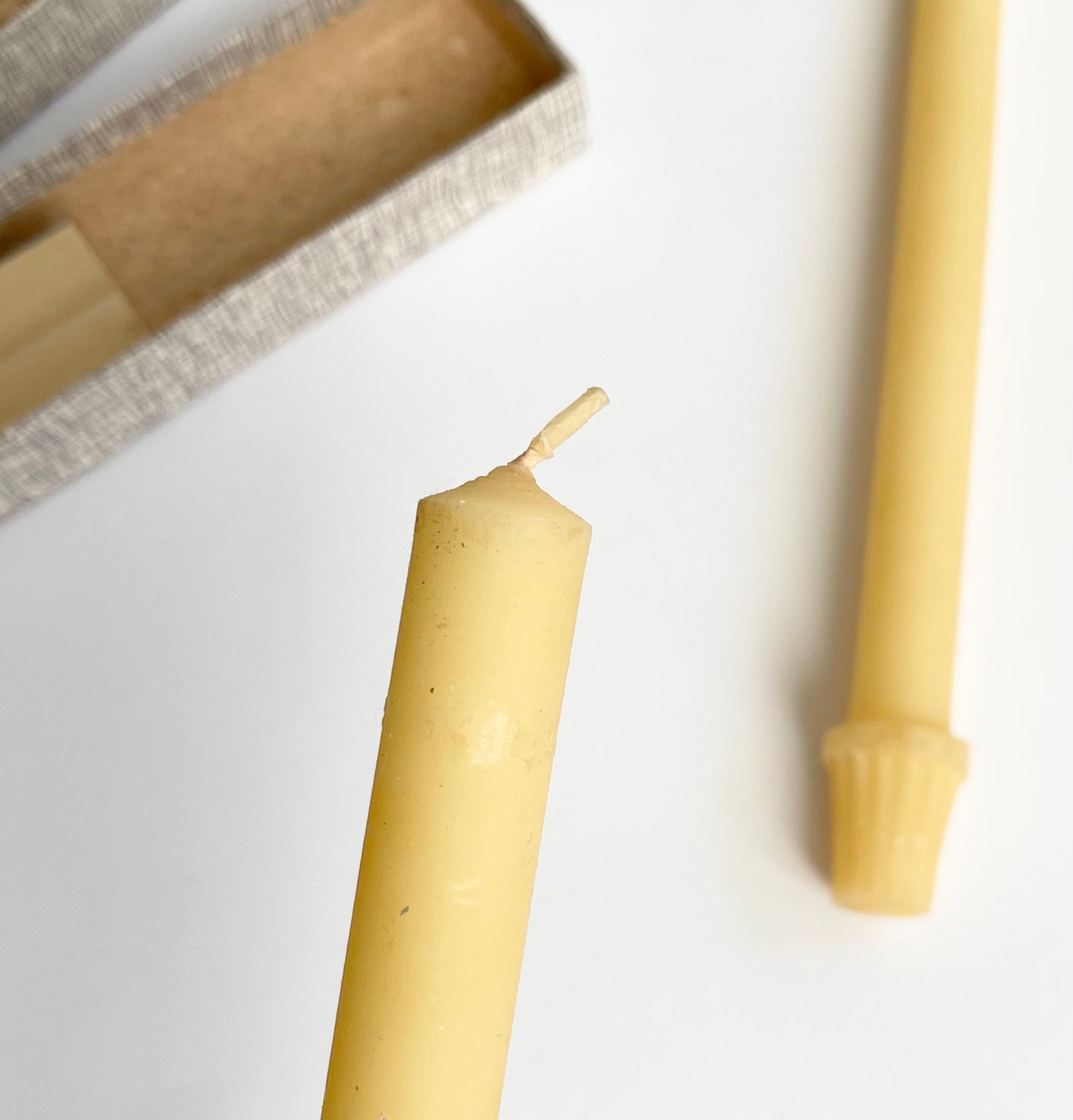 Religious Blessed Beeswax Candle in Original Box Set of Two Sacramental
