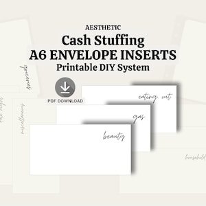 Inserções para Envelopes de Dinheiro A6 para Encher Dinheiro - Download Digital em PDF | 30 Categorias de Orçamento Pré-etiquetadas e em Branco | Envelopes para Encher Dinheiro com o Mínimo de Quantidades