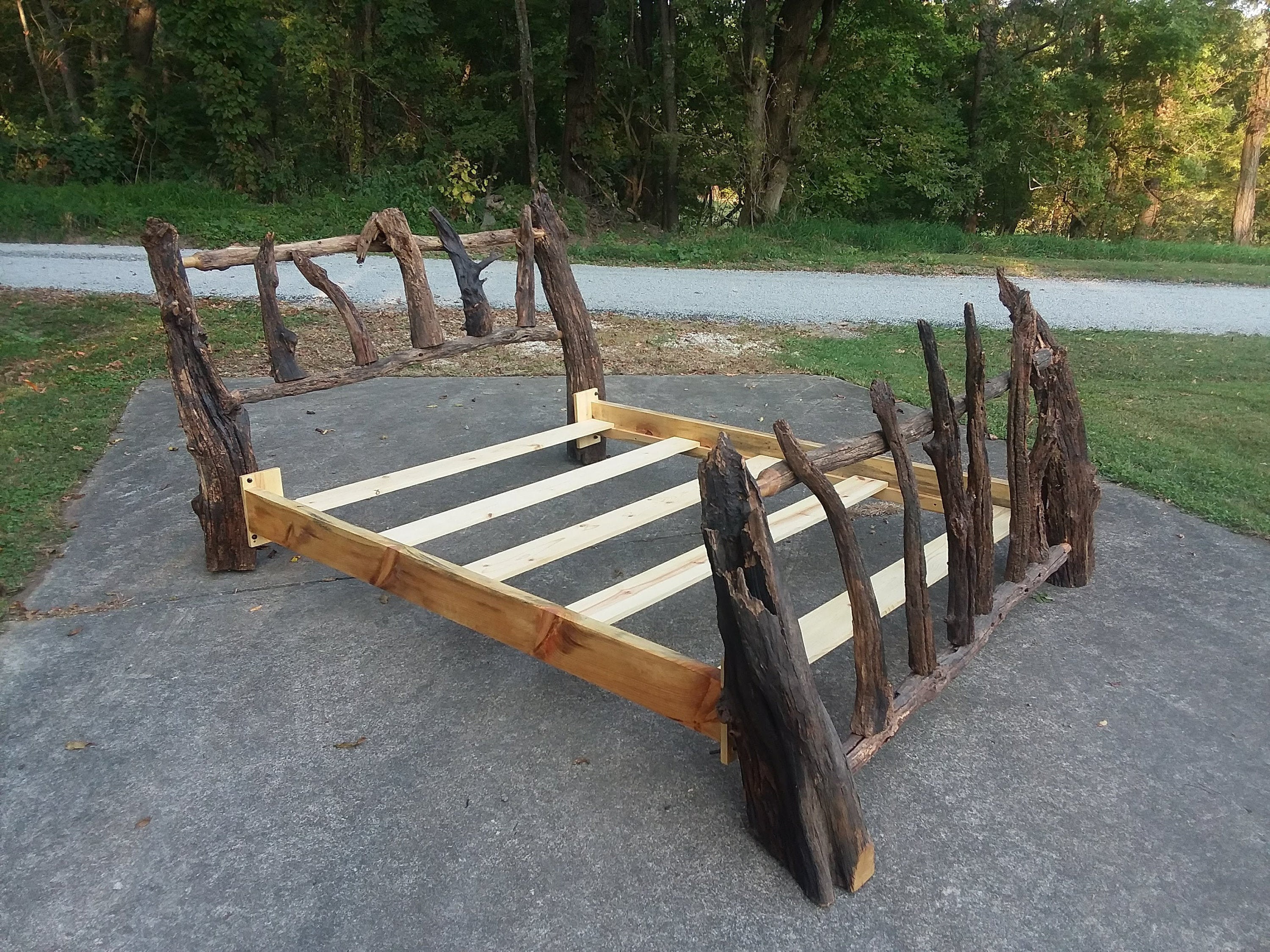 Locus Bed Rustic Black Locust Root Queen Sized Bed LOCAL PICKUP ONLY | Etsy