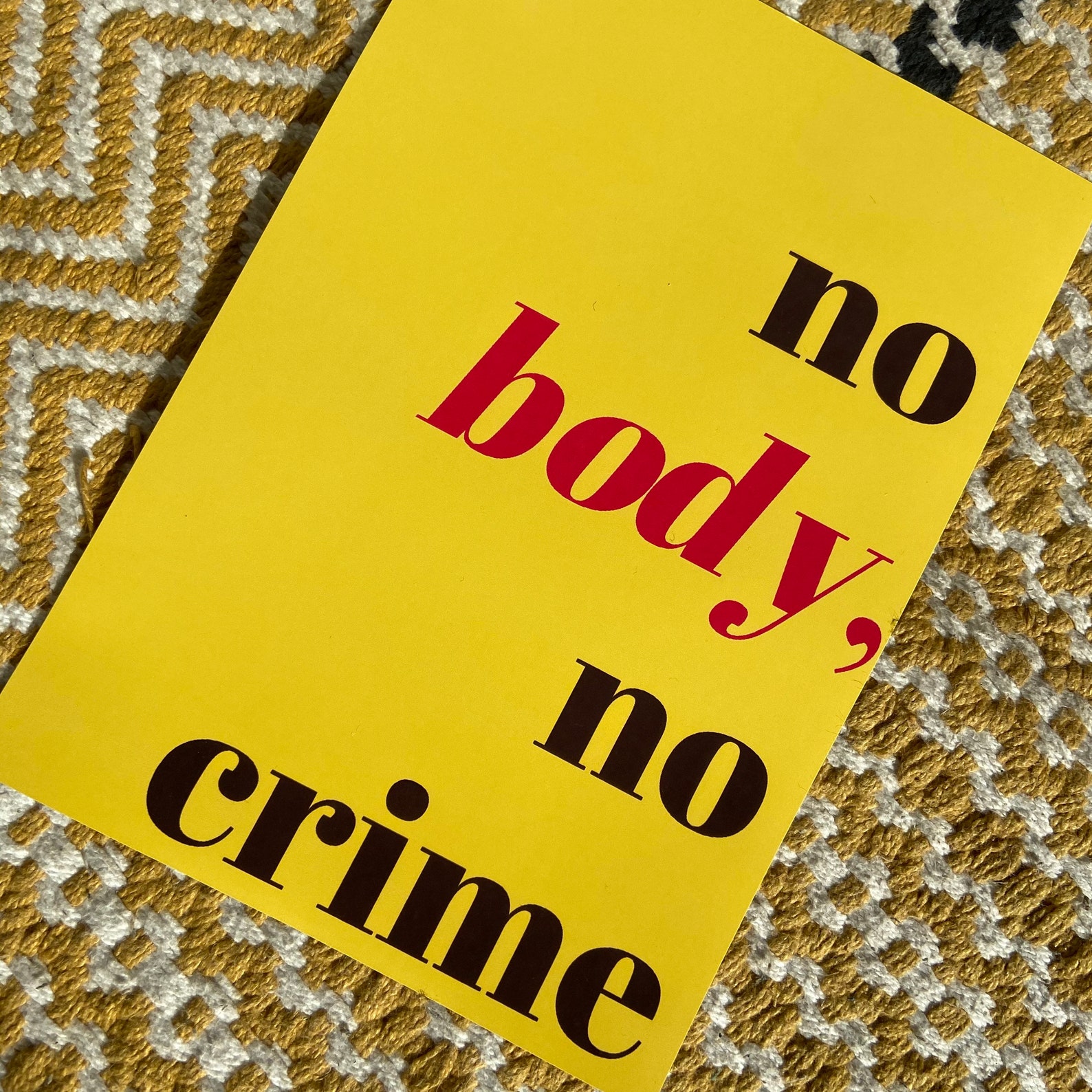 No Body No Crime Print Etsy