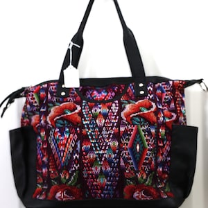 Mochila para fraldas, mochila de couro, presente para mãe, presente para mãe, bolsa conversível guatemalteca