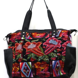 Guatemalan Convertible Bag | 100% Full-Grain Leather Vintage Huipil | Unique Backpack & Crossbody | Handmade by Artisans