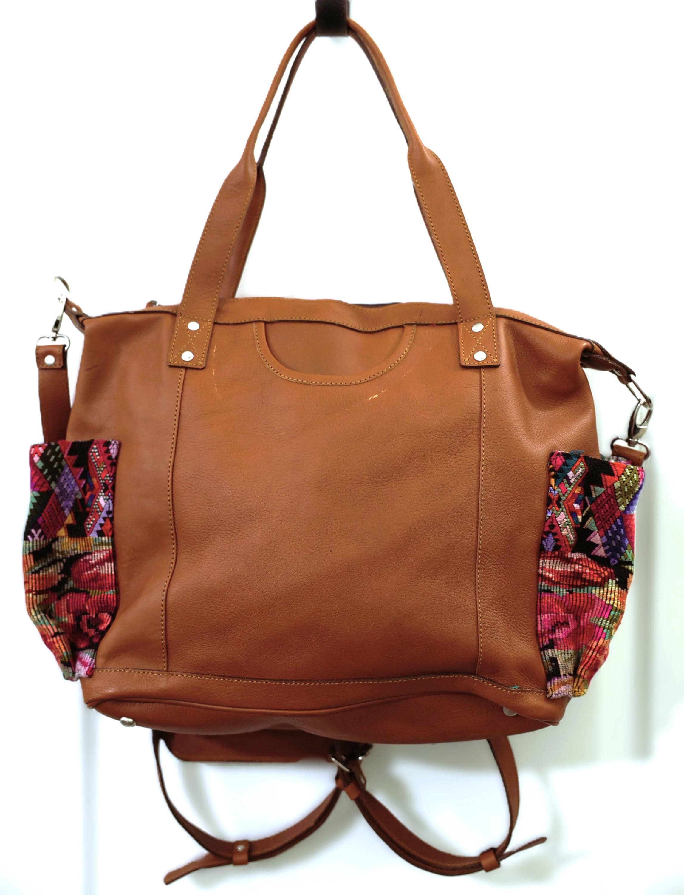 Guatemalan Convertible Bag | 100% Full-grain Leather Vintage  display picture 3