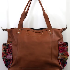 Guatemalan Convertible Bag | 100% Full-Grain Leather Vintage Huipil | Unique Backpack & Crossbody | Handmade by Artisans