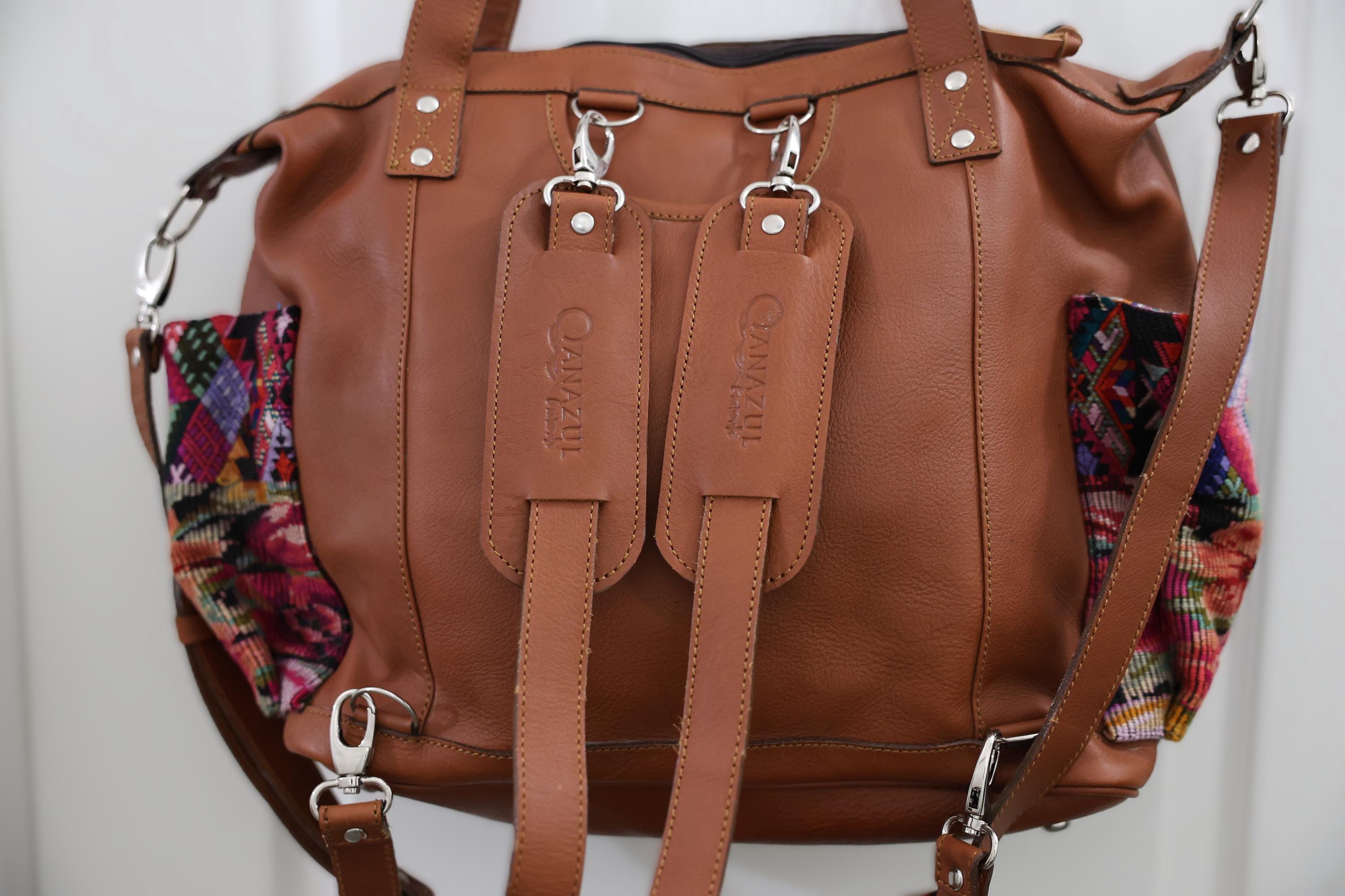 Guatemalan Convertible Bag | 100% Full-grain Leather Vintage  display picture 3