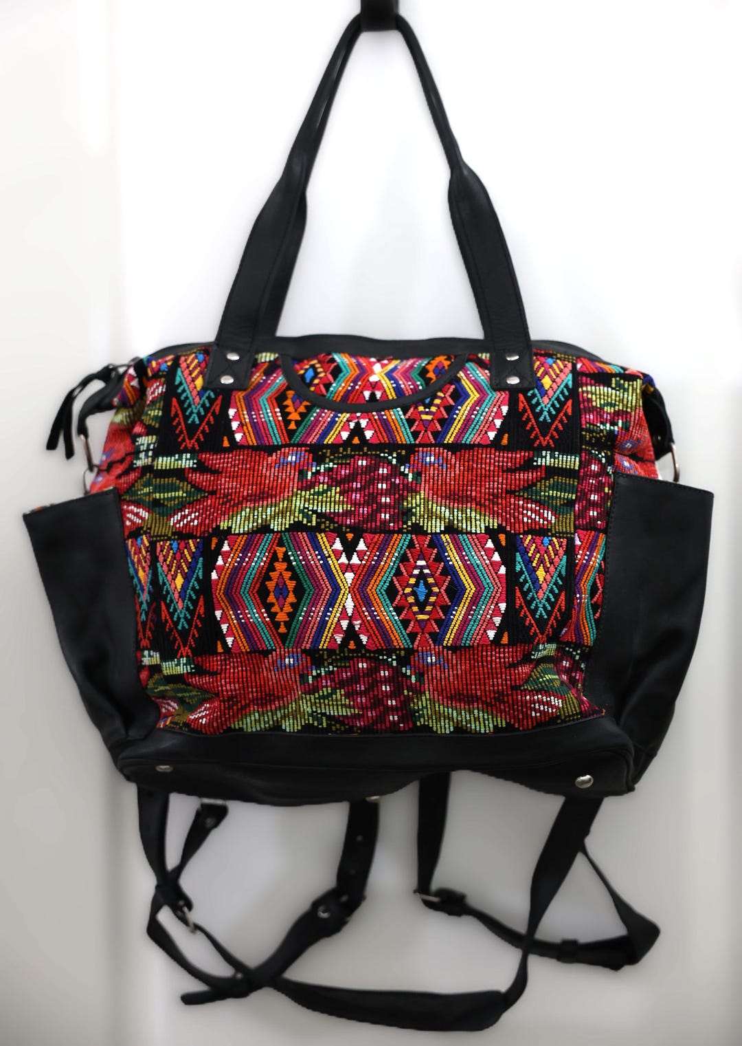 Guatemalan Convertible Bag | 100% Full-grain Leather Vintage  display picture 1