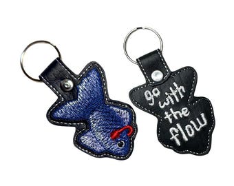 go with the flow - fish key tag