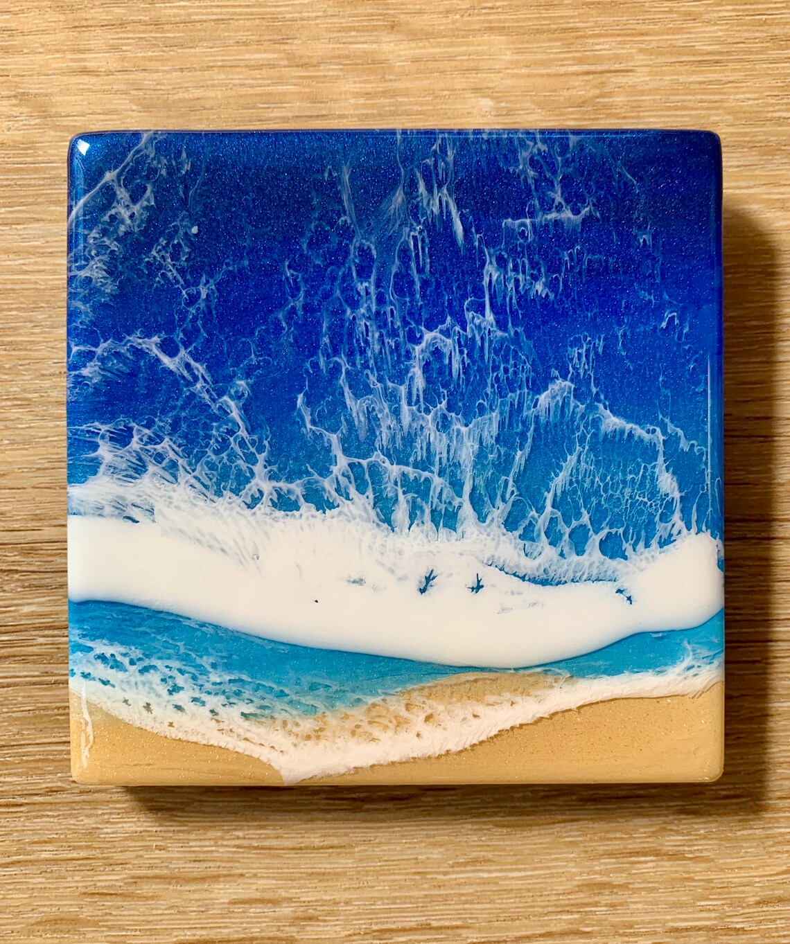 Resin Ocean Coasters Gift Idea Epoxy Coasters Holiday Etsy UK
