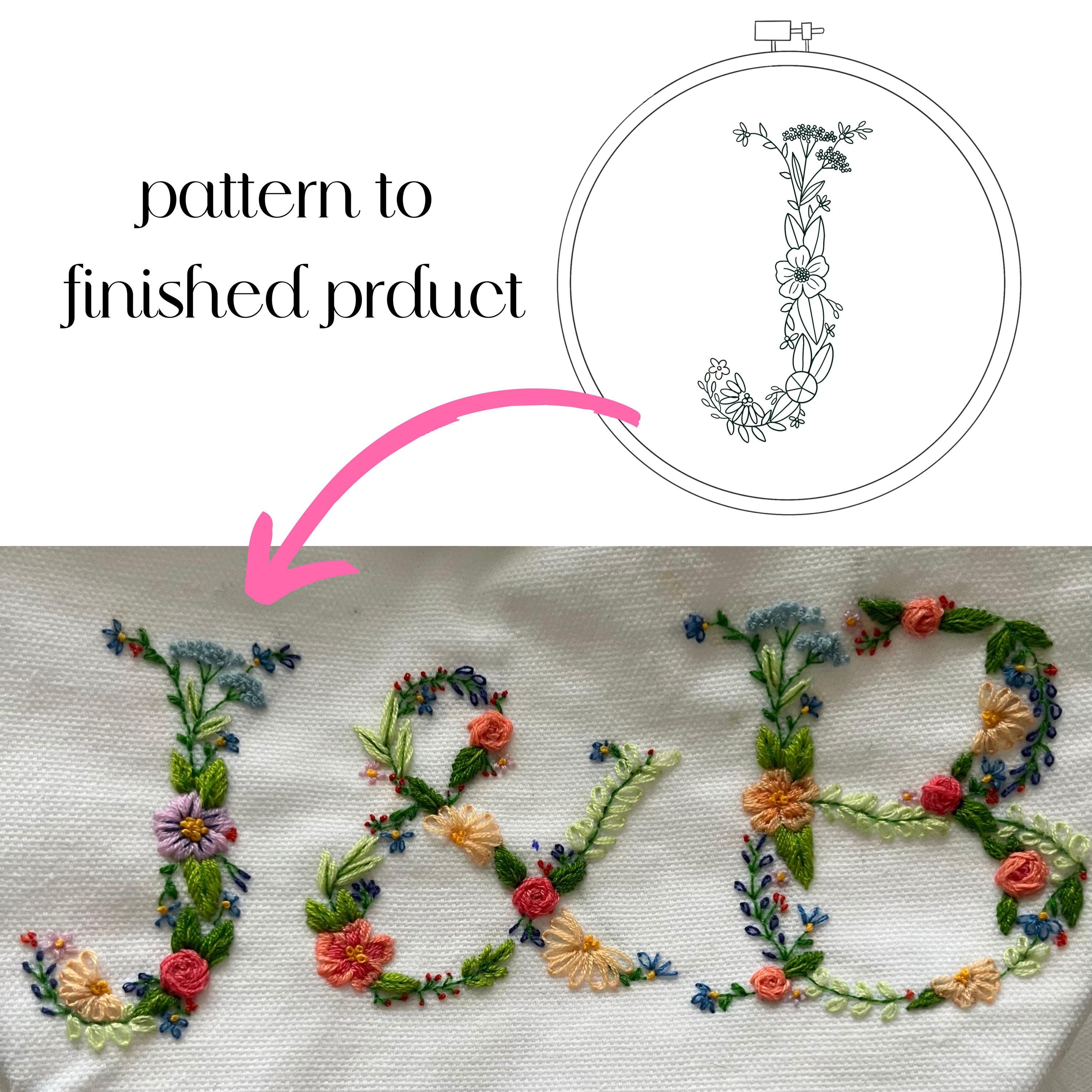 Floral Alphabet Hand Embroidery Pattern: Whimsical Stitch Guide ...