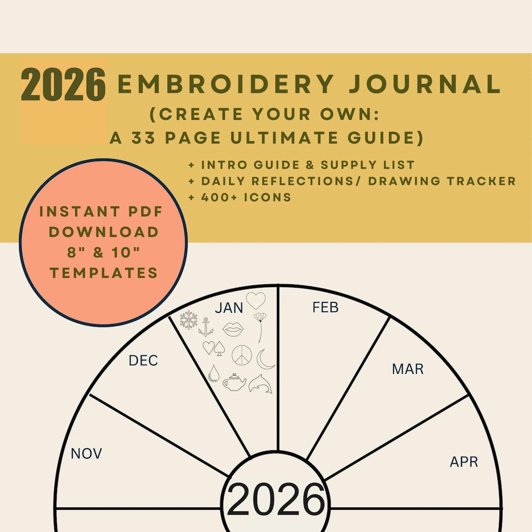 2026 Embroidery Journal Template: Daily Reflections & 300+ Icons (PDF Download) - Etsy