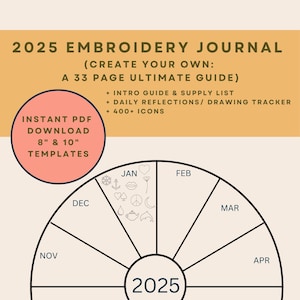 2025 Embroidery Journal Template: Daily Reflections & 300+ Icons (PDF Download)