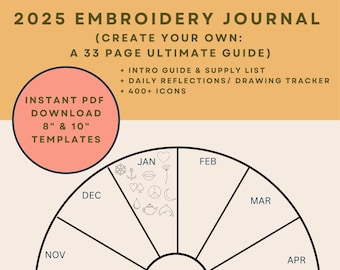 2025 Embroidery Journal Template: Daily Reflections & 300+ Icons (PDF Download)