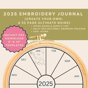 Embroidery Journal Template: Daily Reflections, 300+ Icons (PDF Download)