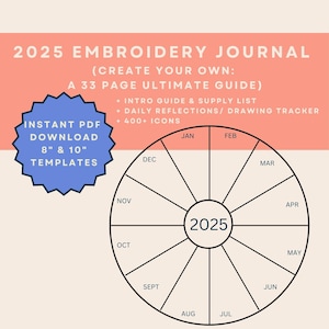 2025 Embroidery Journal Template: Daily Reflections & Doodles (PDF Download)