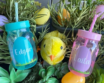 Holographic personalized kids Easter cups