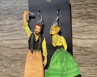 Le barbier et le boulanger- boucles d'oreilles