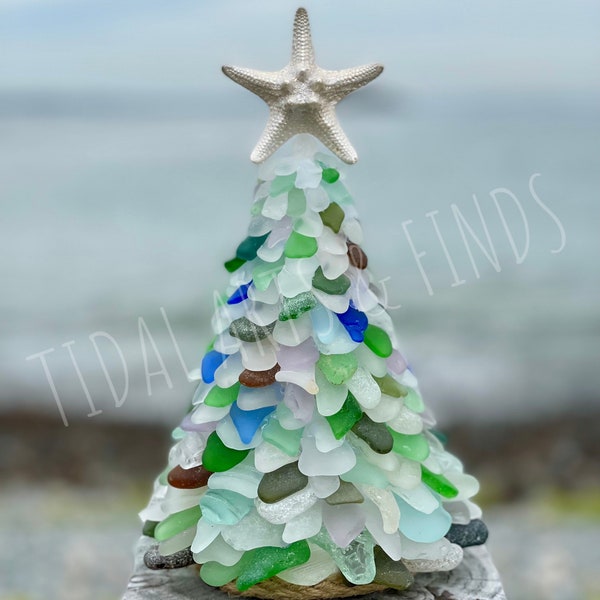 8'' Multi-Color Sea Glass tree © Sea Glass Christmas Tree